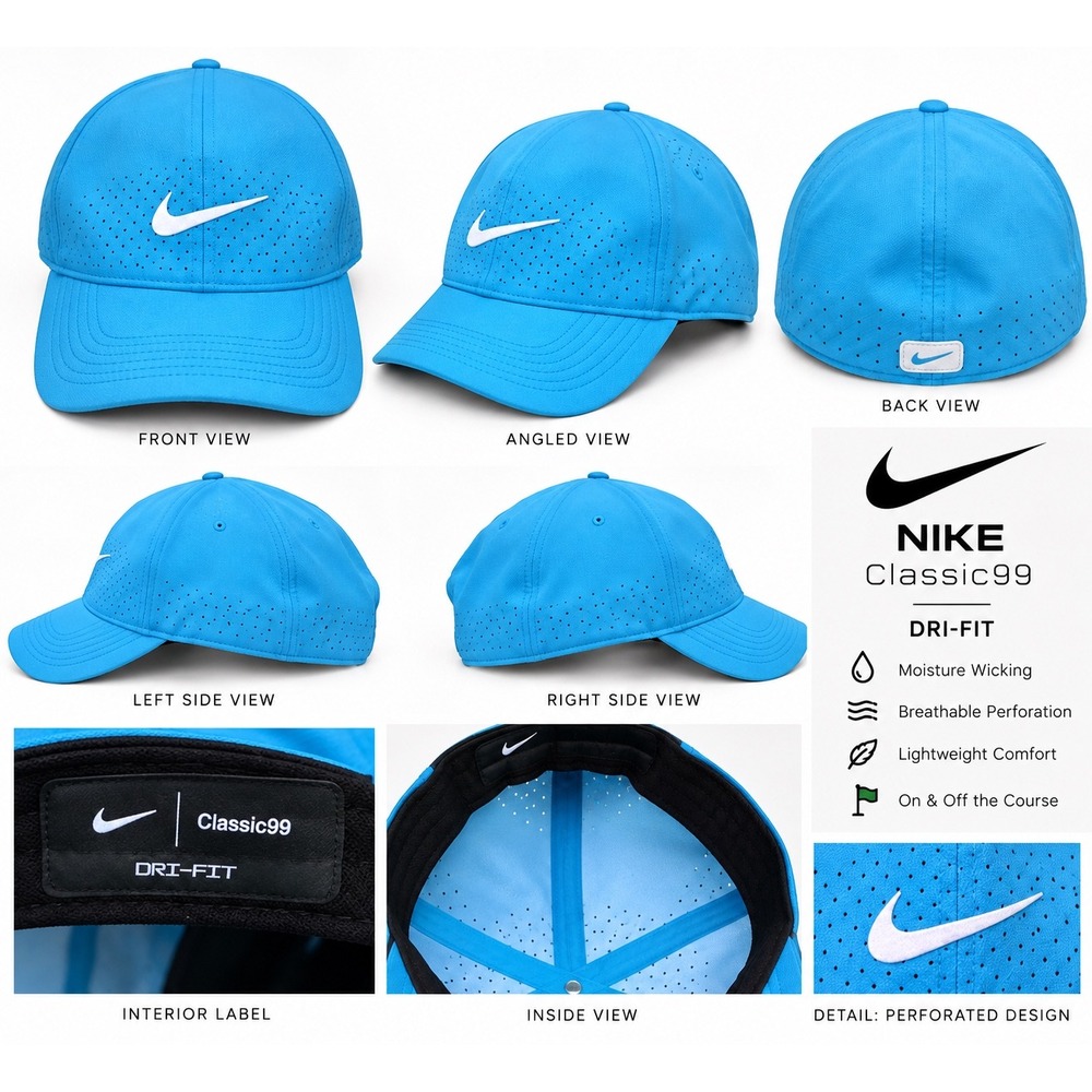 Nike Classic99 Dri-FIT Golf Hat Light Blue Perforated Performance Cap gorpcore